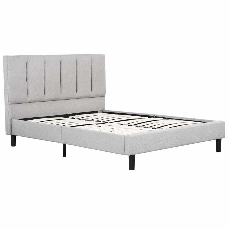 Upholstered Platform Bed, Tufted Headboard(Only Bed), Gray, Full
