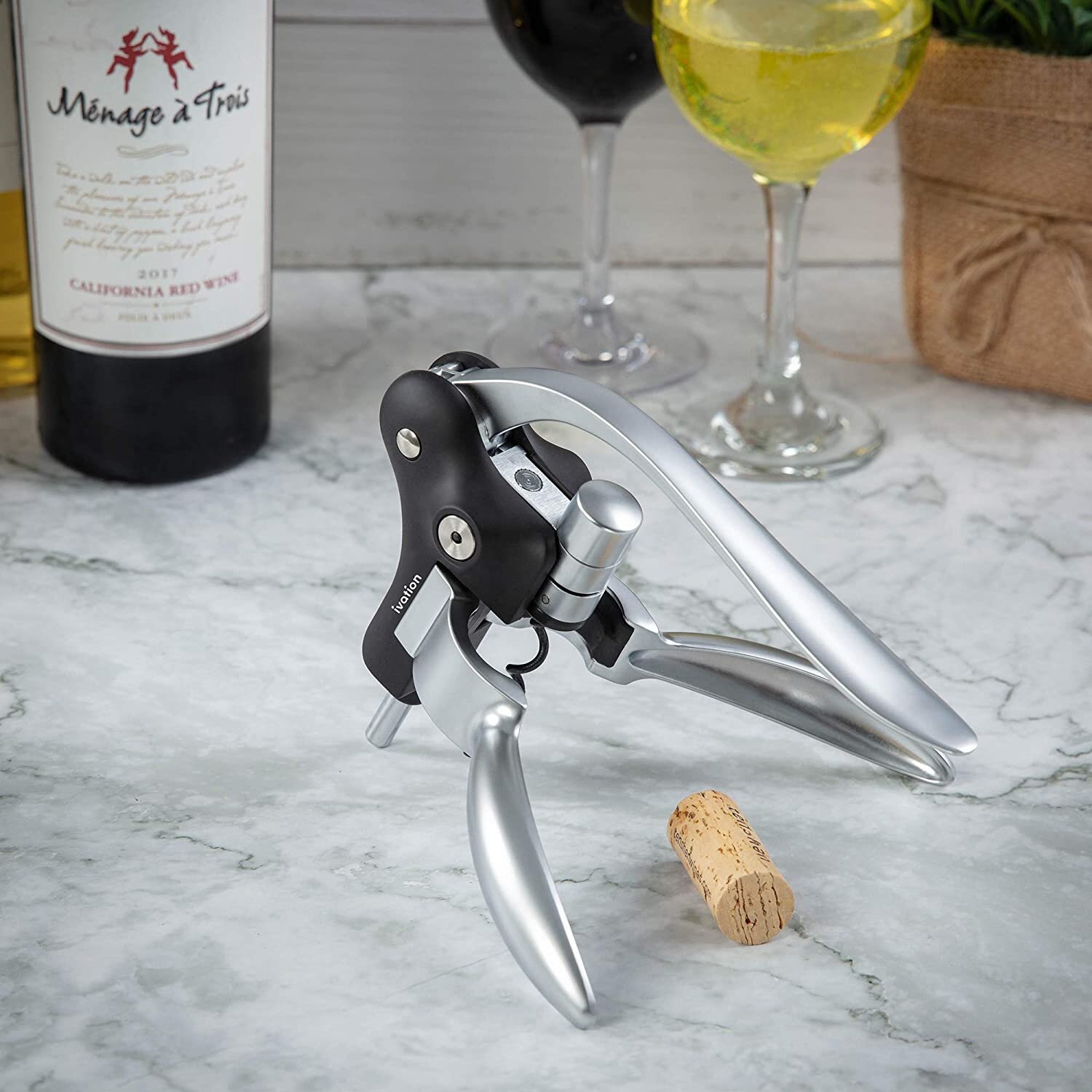 Ergonomic Lever Wine Bottle Opener