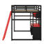 Lit mezzanine en bois avec bureau-879620464