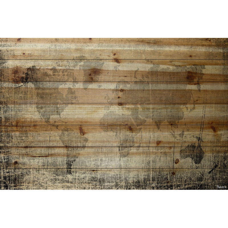 «Magna Latitude», reproduction d'art sur bois de pin naturel, H 24 po x l 36 po x p 1,5 po