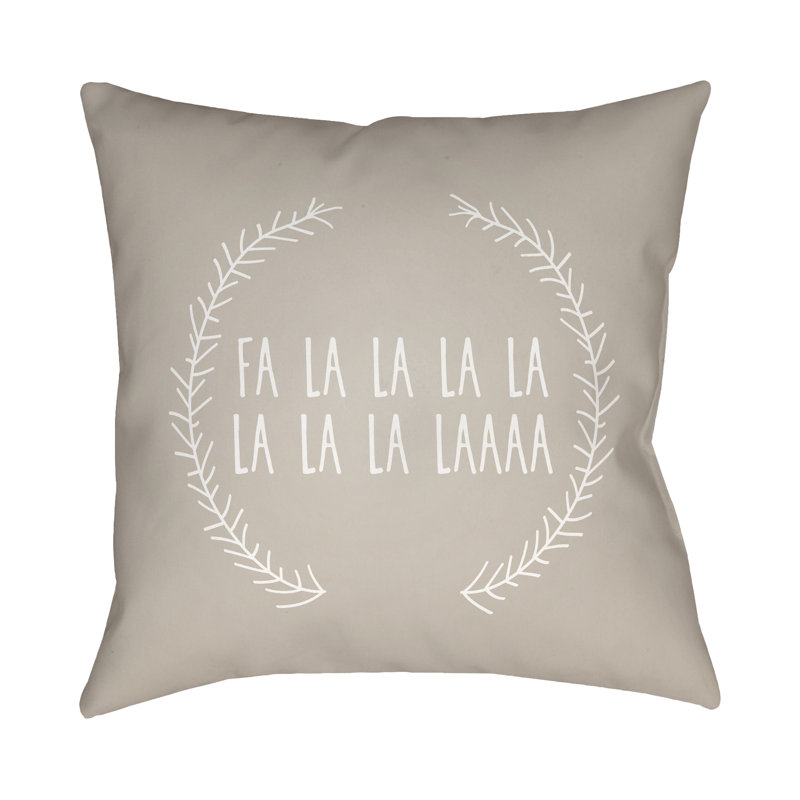 Outdoor Reversible Throw Pillow, 20" H x 20" W x 4" D, Beige / White