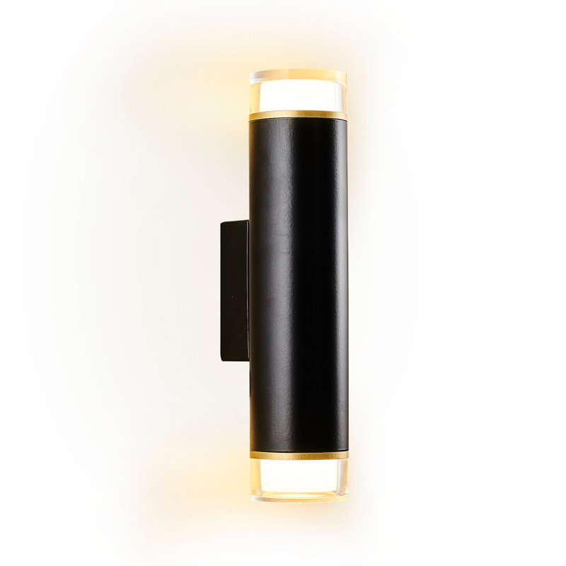 Modern Wall Lamp with Metal Body & Acrylic Cap, Black Finish, 11.8 x 3.9 x 3.9 inches | 2 x 5W Integral LED, 3000K, 1000 Lumens | Ideal for Glam, Industrial & Scandinavian Décor, Stylish and Functional Lighting