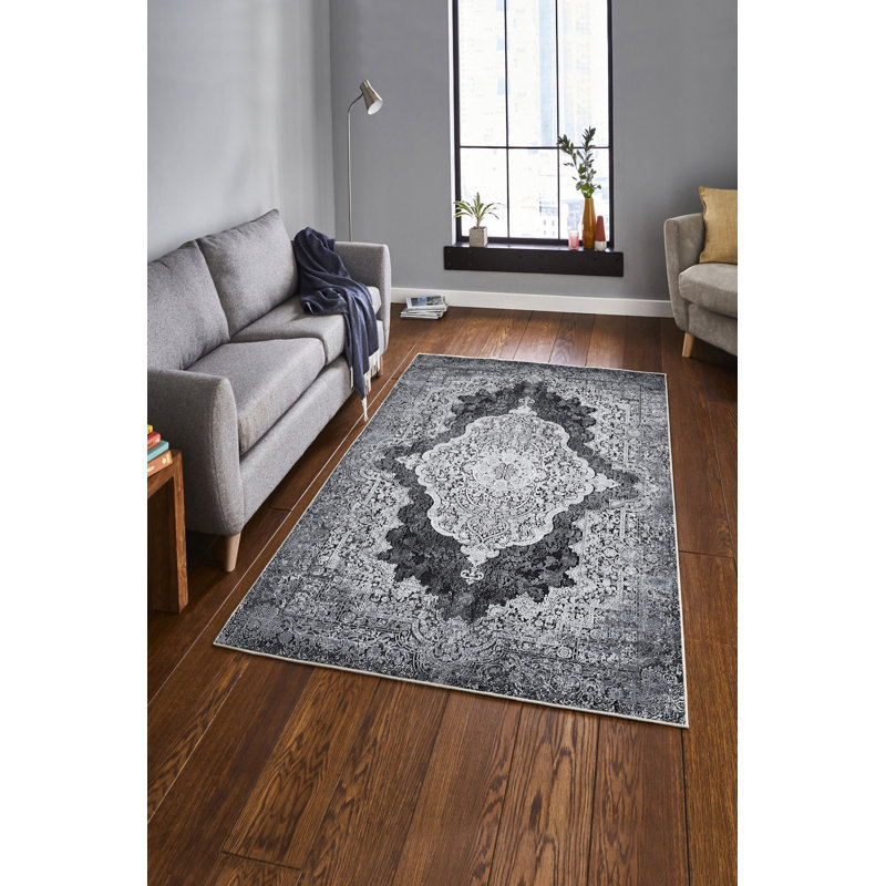 Stylish Hall Carpet (3.3 x 6.6 ft), 100% Polyester, 650 g/m² | Antibacterial, Eco-Friendly, Non-Slip PVC Dot Underside, 0.2 in Pile Height | Machine Washable, Perfect for Living Rooms & Entryways, Durable & Easy Care