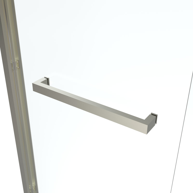 Porte de douche coulissante semi-encadrée l 56 "à H 76" x H 56 ", Nickel brossé