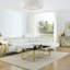 Table de bout moderne en verre avec structure géométrique en métal-307581787