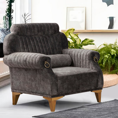 Fauteuil capitonné l 35,43 po Barbay