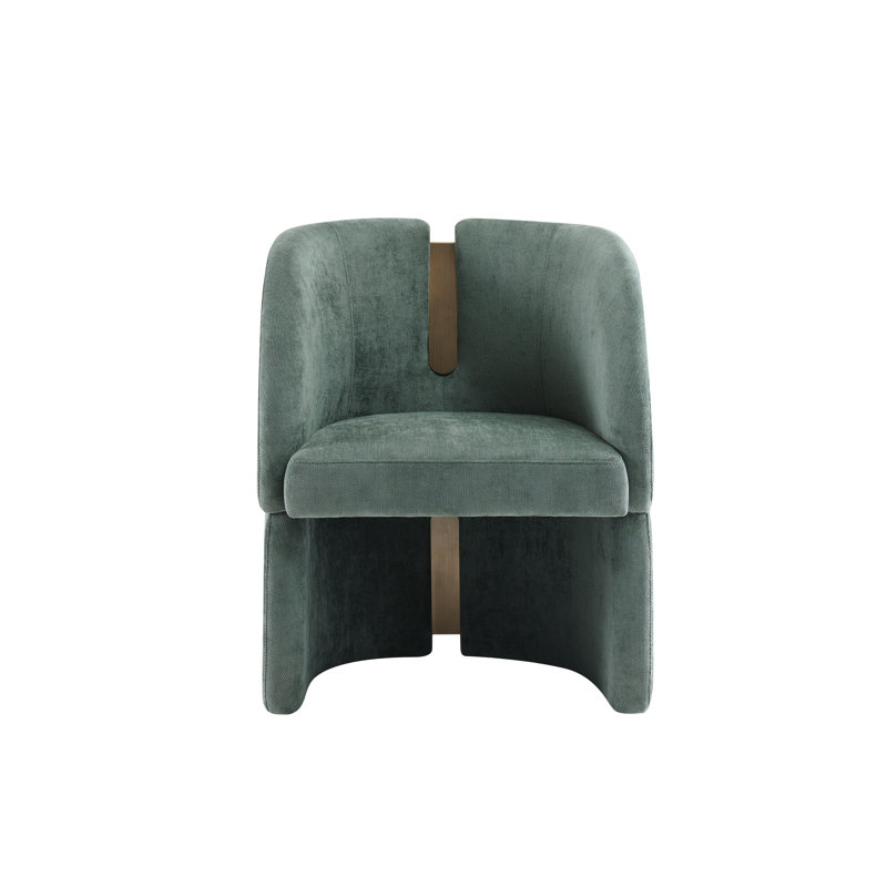 Fauteuil rembourré en velours Portledge , Vert