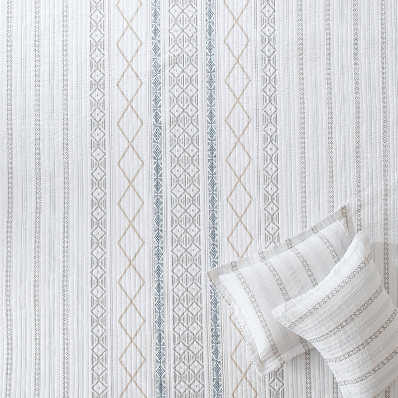 Ensemble de courtepointe 100% coton DUOHONG, Courtepointe très grand et 2 très grandes taies 
