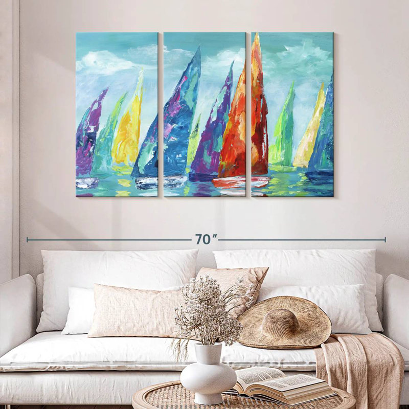 Mehar Fine Day Sailing II, 32" H x 50" W