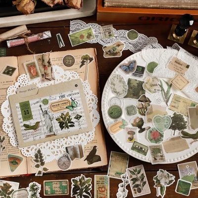 400 pièces d'autocollants rétro style Washi Ephemera, ensemble d'autocollants rétro pour bricolage et bricolage
