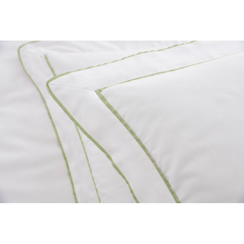 400TC Tape Edge Collection Cotton Solid Colour Duvet Cover Set, S. King Duvet Cover Set + 2 Standard Pillowcases, Sage Green