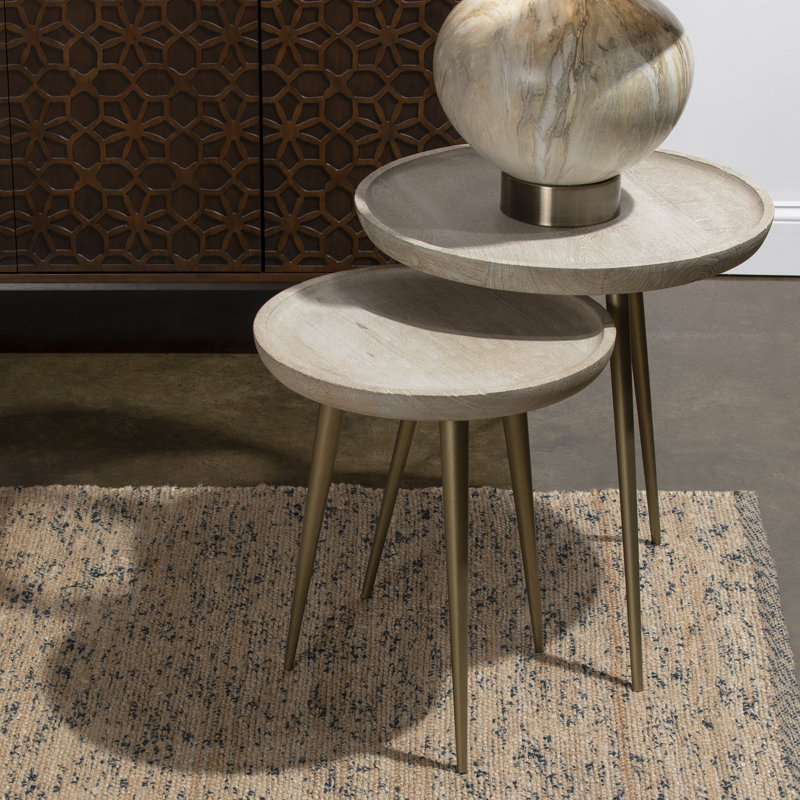 Tyringham Solid Wood Tray Top Nesting Tables