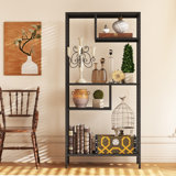 Modern Storage Shelf with 4 Compartments & Metal Legs