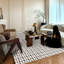 Tapis 78,74 po de style rectangulaire rétro noir et blanc en polypropylène de style français-168897873