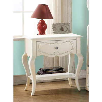 Table de chevet et tablette Pearl White