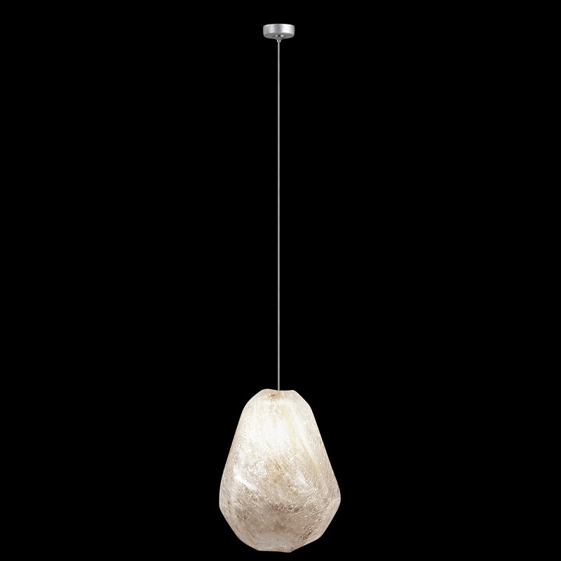 Luminaire suspendu rond 4,75 po Natural Inspirations, Argent, Ivoire
