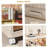 19.69" Side Wide Folding Storage Cabinet ,3 Tiers,19.69"×11.81"×31.1",Collapsible Storage Bins with Magnetic Door,