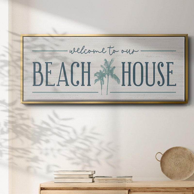 Our Beach House- Framed Canvas, 24" H x 60" W