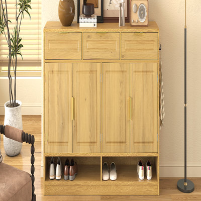 Buffet en bois avec 3 tiroirs et tablette réglable Baynard