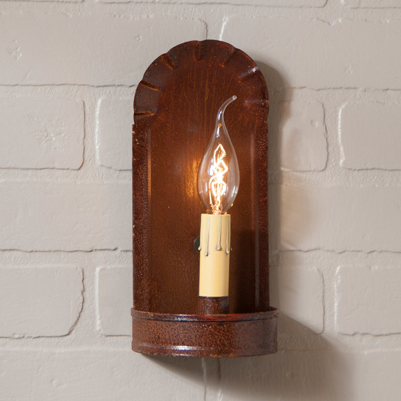 Vittorio Candle Wall Light, Rustic Tin