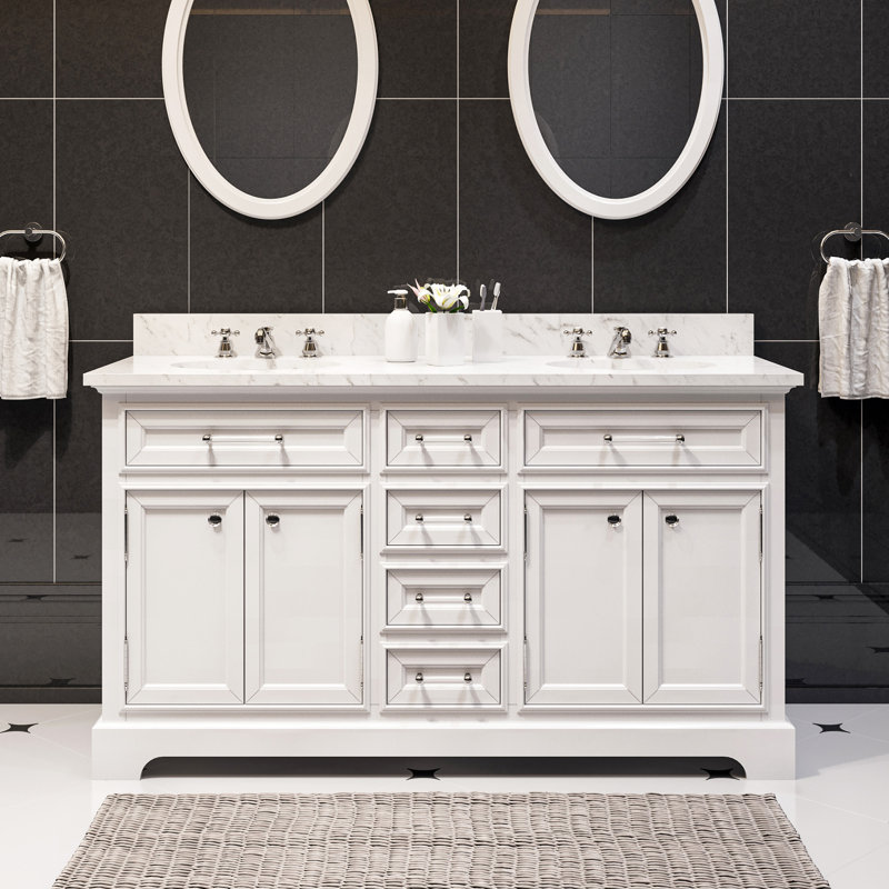 Derby 72'' W Double Vanity, White, 60"