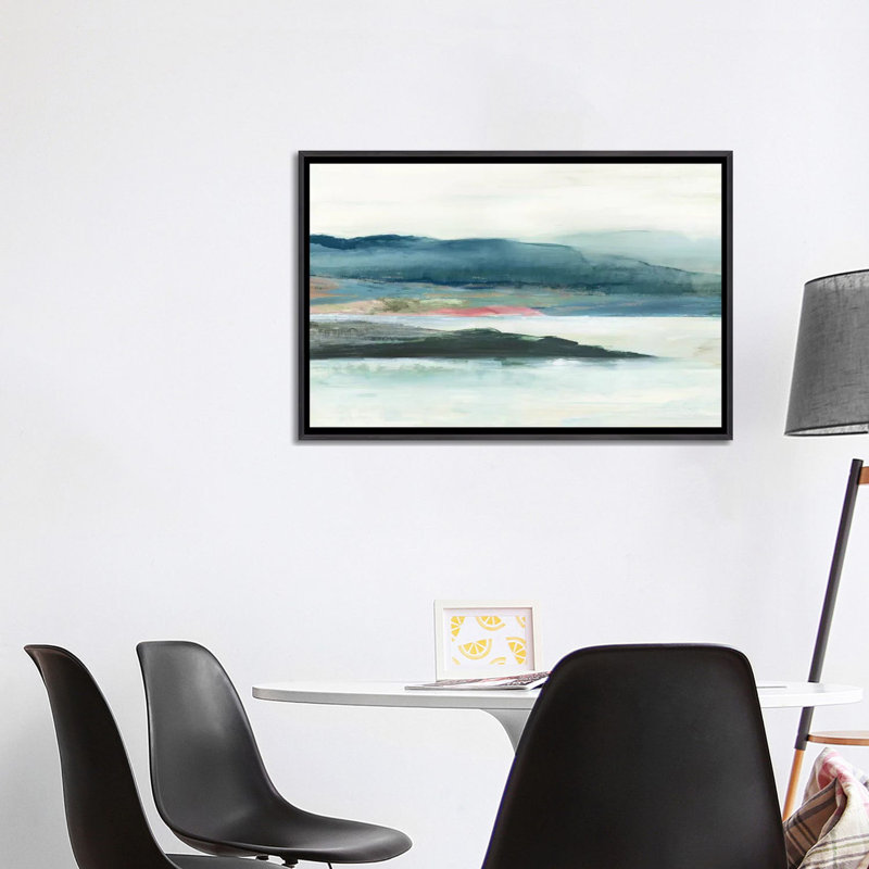 " Peaceful Mind I " by Allison Pearce, 26" H x 40" W x 1.5" D, No Mat, Distressed Black Framed Canvas