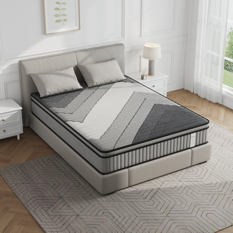 Matelas 10 po en boîte, matelas hybride en mousse à mémoire de forme, avec ressorts ensachés individuels pour l'isolation des mouvements et le sommeil silencieux, soulagement de la pression