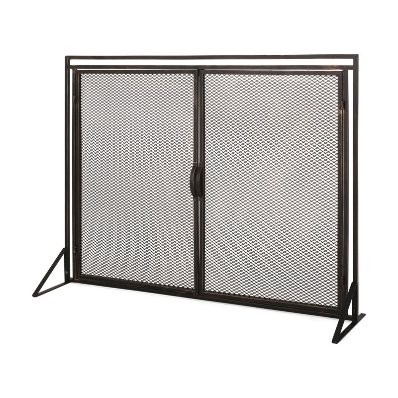 Essential Fireplace Safety Screen – Timeless Hearth Protection for Any Home, Black/Gold