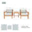 2 - Person Acacia Wood Patio Dining Set with Square Table , Cushions Included