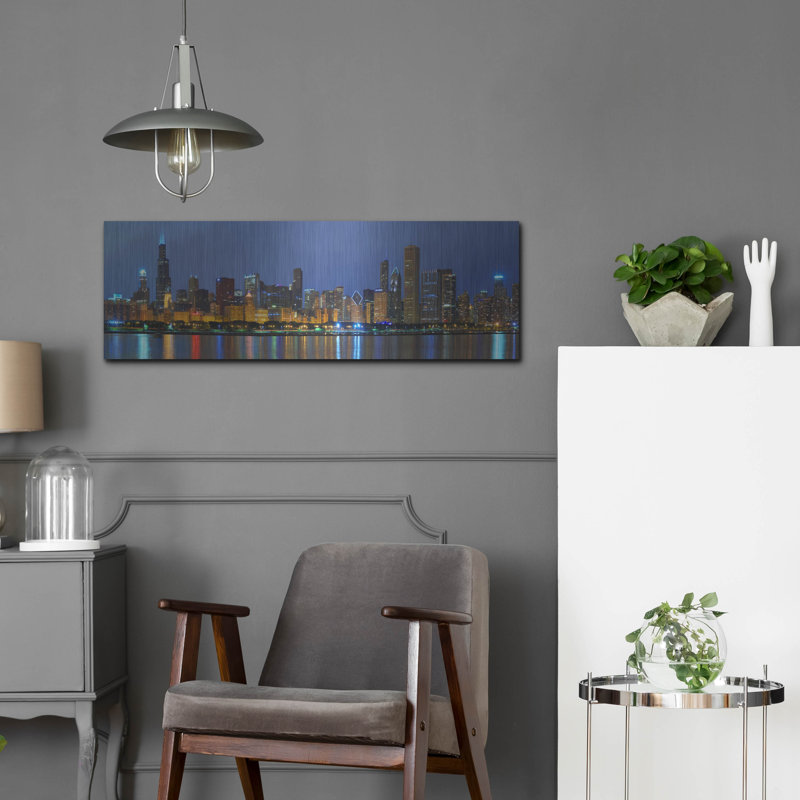 «Chicago Skyline» par Winthrope Hiers, H 12 po x l 36 po