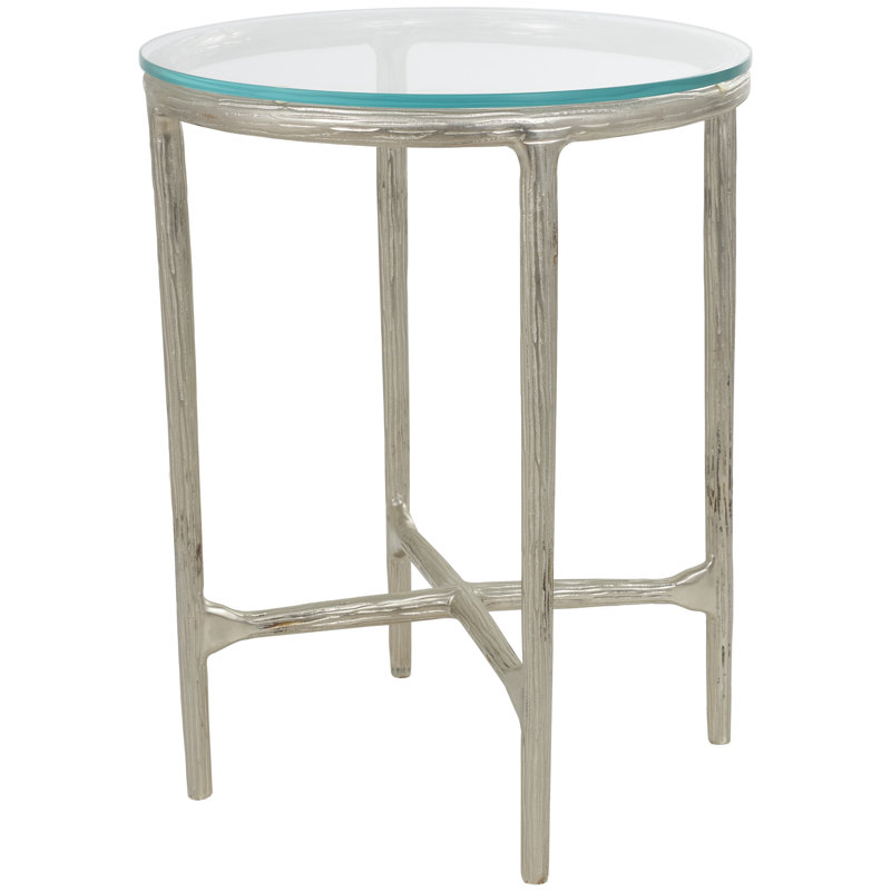 Bristyl Glass Top End Table, Silver 