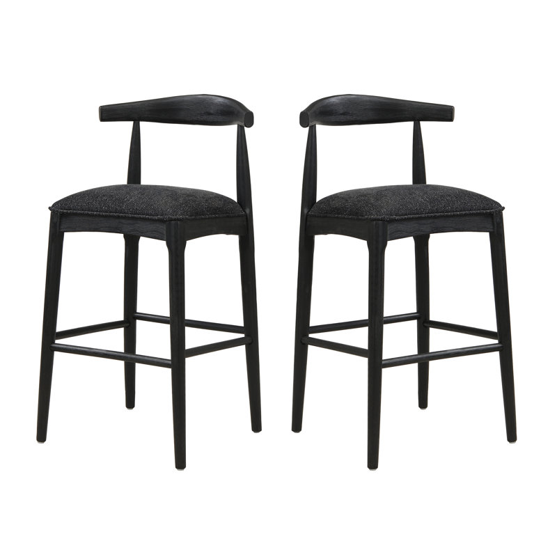 TABOURET DE BAR EN TISSU (table non incluse), Noir, Noir