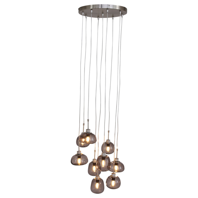 Trent 9 - Light Steel Cluster Pendant