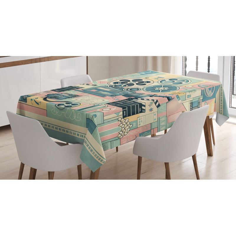 Nelia Rectangle No Pattern Microfiber Tablecloth, 84" Rectangle