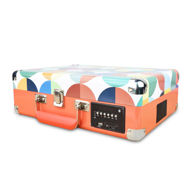 Decorative Record Player, Turntable Suitcase(Orange)