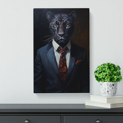 Panther in a Suit Painting No.3 - Wrapped Canvas