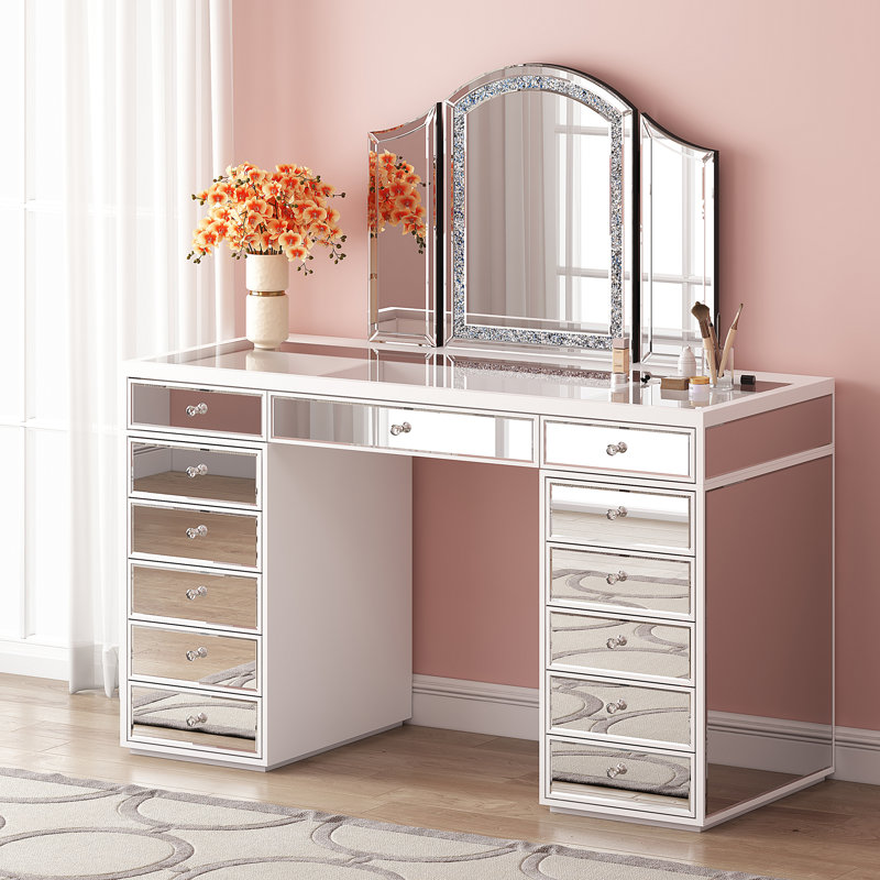 Faustine Trifold Arched Vanity Mirror