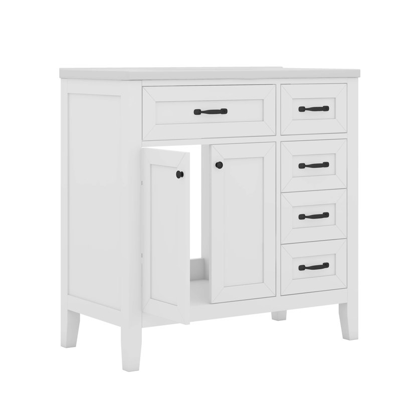 Meuble-lavabo 36 po avec lavabo et tiroirs 36 po, Blanc