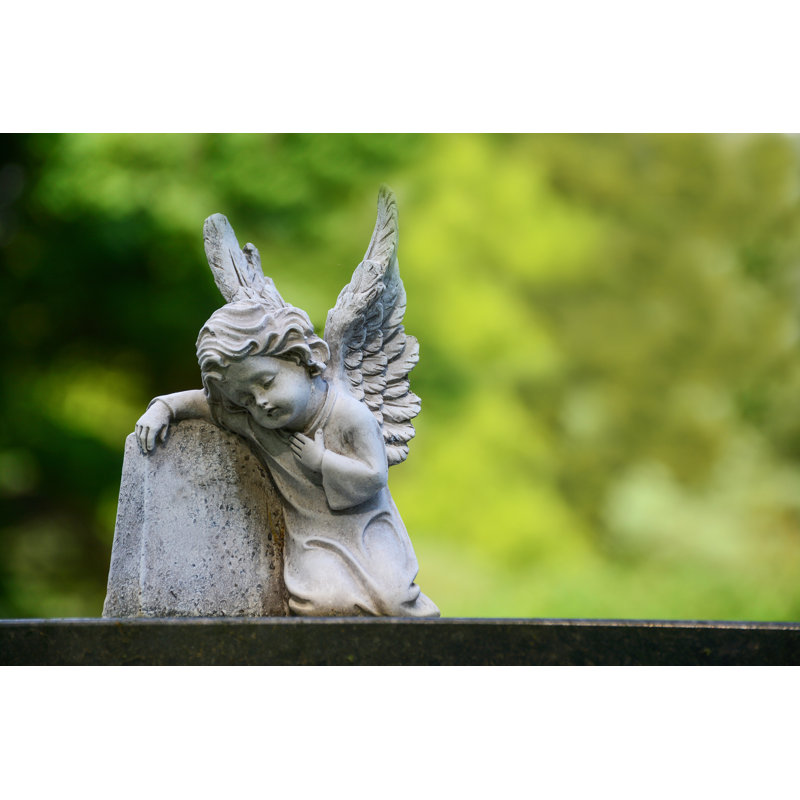 Child Angel Statue - Wrapped Canvas Print, 81cm H x 122cm W x 3.8cm D