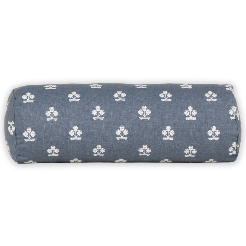 Housse et insert de coussin Hamachi, Polyester, Traversin H 8 po x l 21 po, Denim Blue Floral