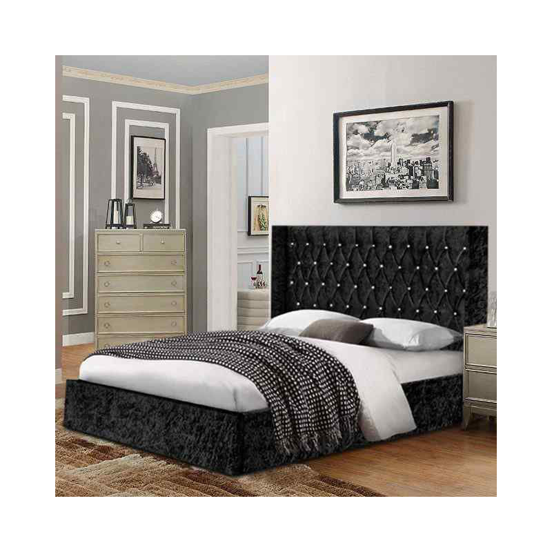 Upholstered Bed, Single (3'), Black