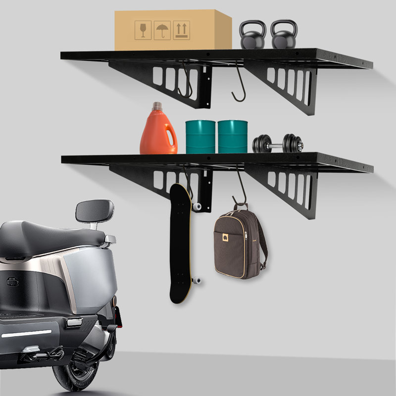 Miquesha 2 Piece Metal Bracket Shelf, 8.85" H x 36" W x 24" D