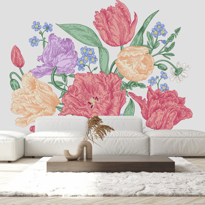 Murale bouquet de tulipes