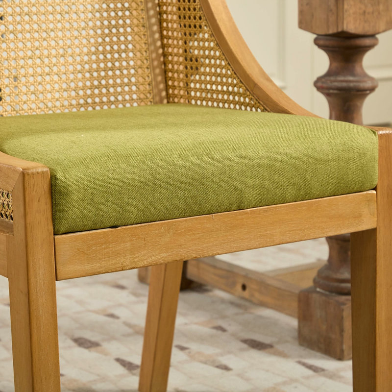 Chaises de salle à manger en rotin, Vert olive