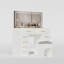 Meuble-lavabo de 46 po avec miroir et tabouret à 10 tiroirs