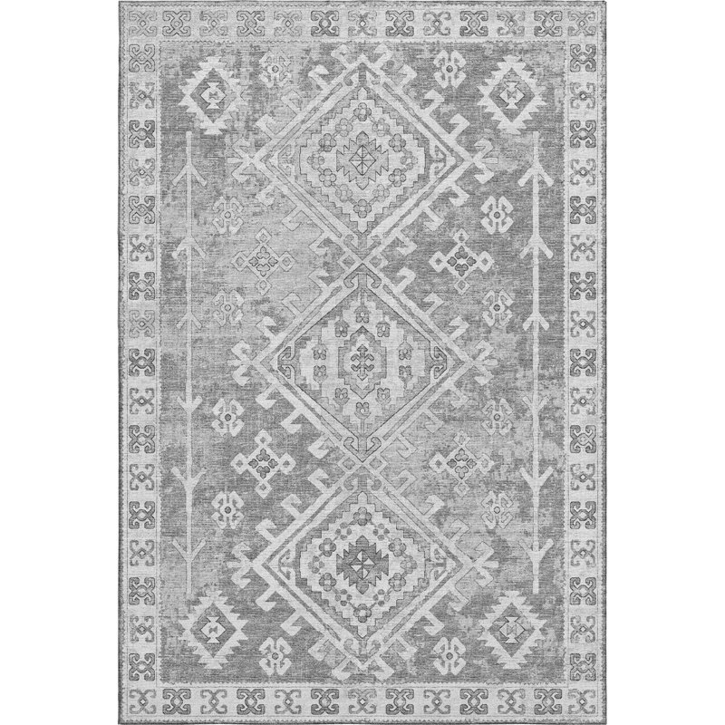 Premium Machine Washable Driessen AMF73 Ash Rug, Rectangle 10' x 14'