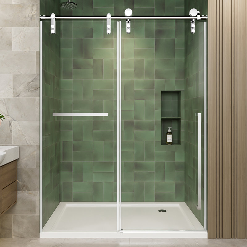 Porte de douche coulissante sans cadre