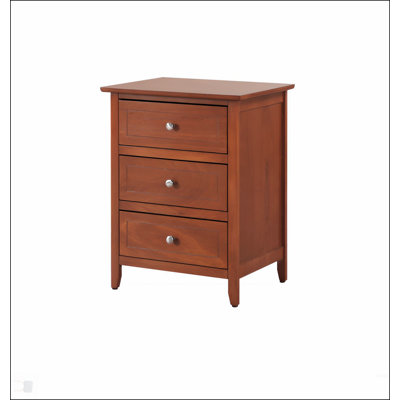 Timeless Oak Nightstand With Three Spacious Drawers For Enhanced Storage And Elegant Bedroom Decor