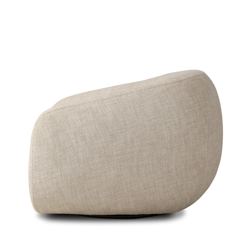 Channing Swivel Barrel Chair, Yuma Cream Polyester Blend