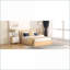 Lit plateforme double en bois de pin avec rangement à 2 tiroirs, aucun sommier nécessaire, ton de bois naturel pour la chambre à coucher